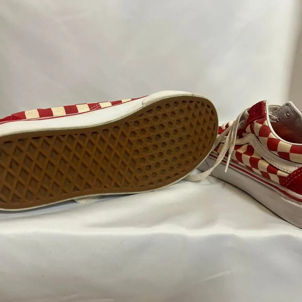Grunge Vans Red Skateboard Trainers Men's Size 6.0 Women Size 7.50